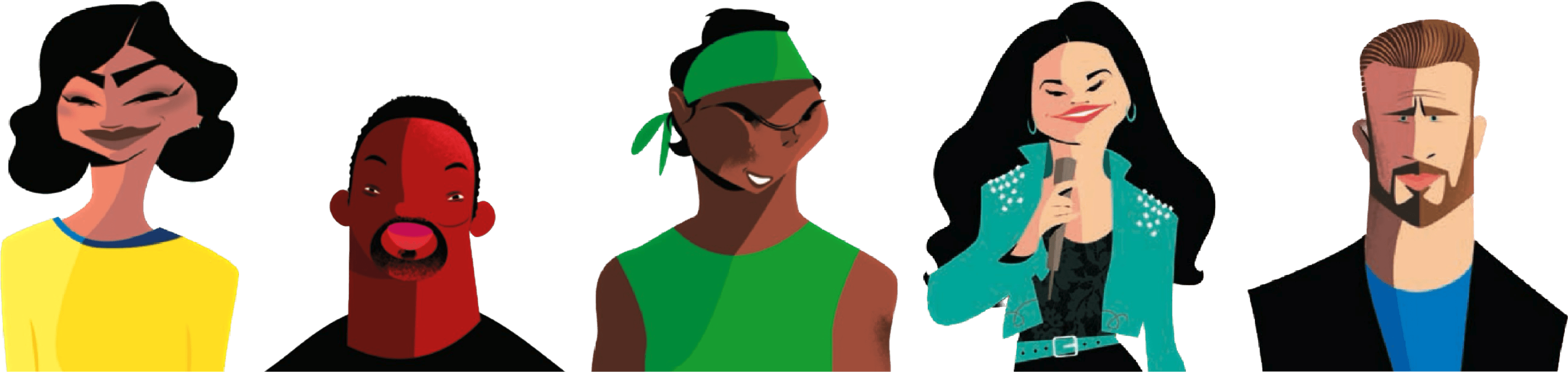 Diverse group of illustrated characters